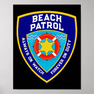 Summer Funny Beach Patrol Ocean Forever auf Duty L Poster