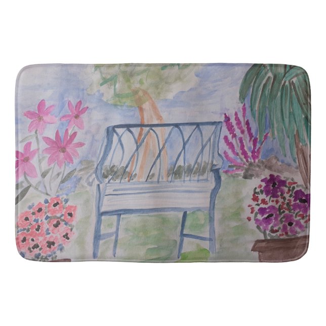 Summer Garden Bench Badematte (Vorderseite)