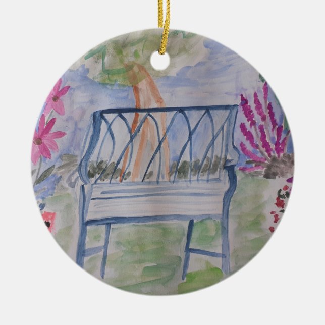 Summer Garden Bench Keramik Ornament (Vorne)