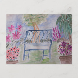 Summer Garden Bench Postkarte