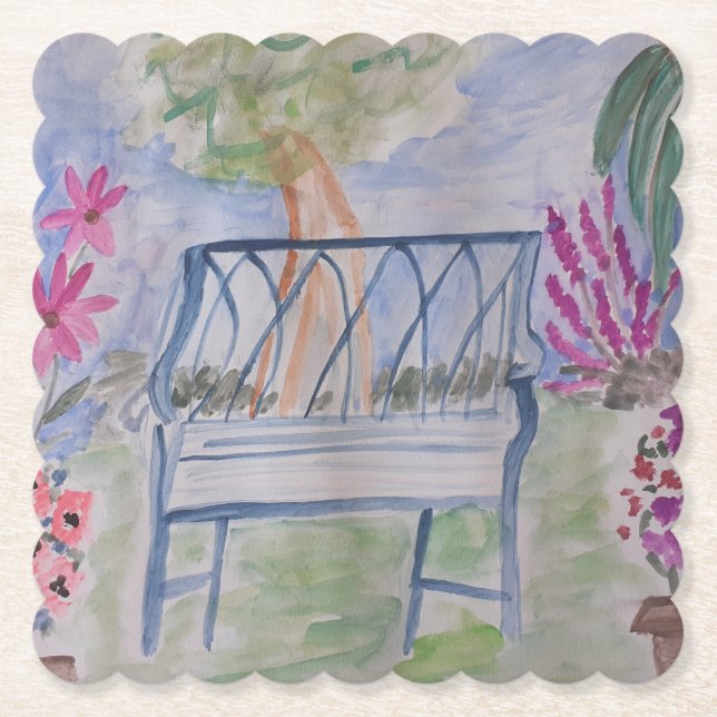 Summer Garden Bench Untersetzer (Vorderseite)