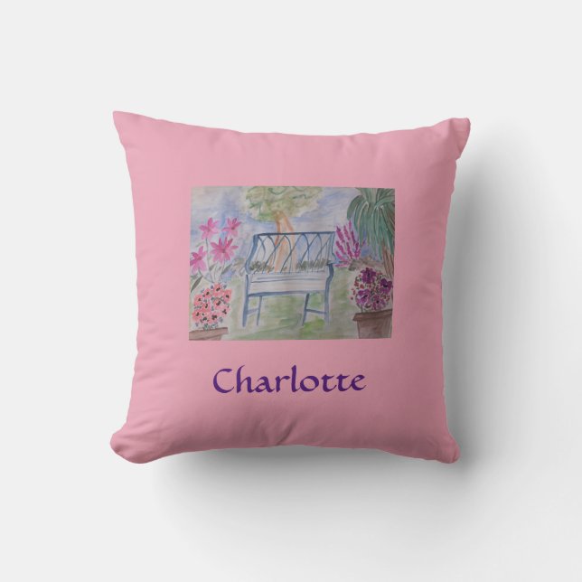 Summer Garden Benz Personalisiert Kissen (Vorderseite)