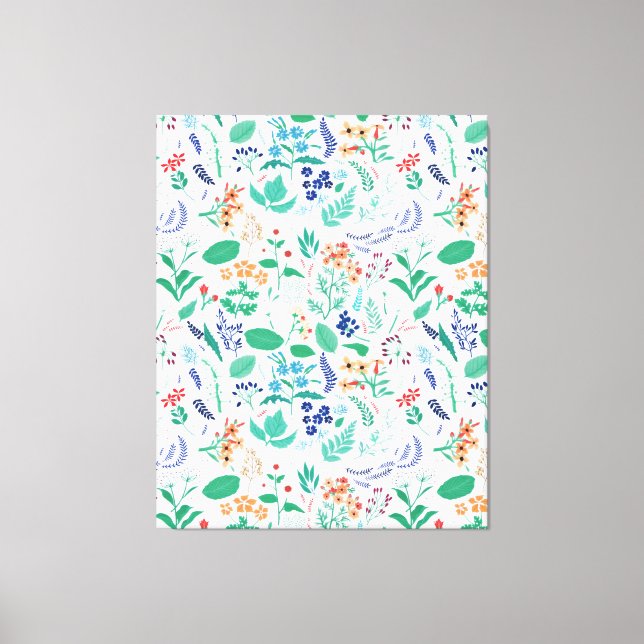 Summer Garden Blume Blätter Botanische Blüten Leinwanddruck (Vorderseite)