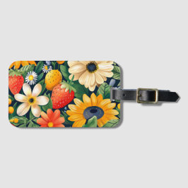 Summer Garden Blume Erdbeeren Muster Gepäckanhänger