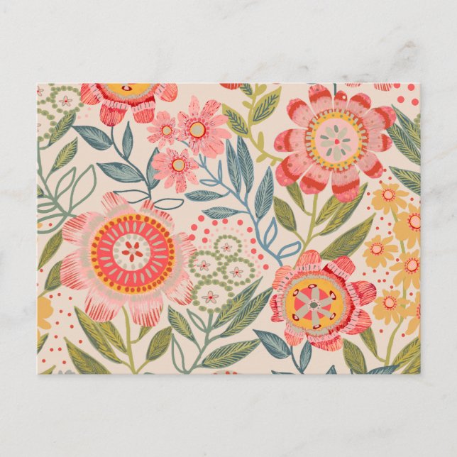 Summer Garden Bold Blooms Postkarte (Vorderseite)
