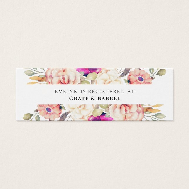 Summer Garden Bridal Registry Beilagen Karten (Vorderseite)