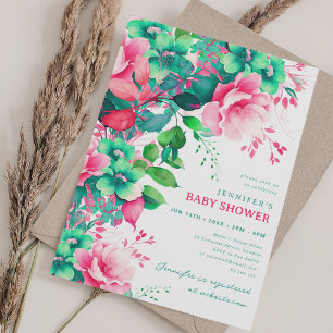 Summer Garden Floral Baby Dusche Party Einladung