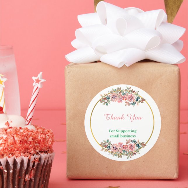 Summer Garden Floral Danke Classic Round Runder Aufkleber (Party)