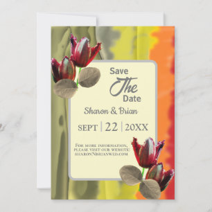 Summer Garden Floral Tulip Rett-The-Date Einladung