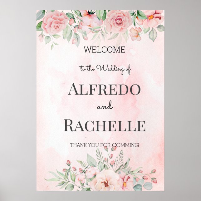 Summer Garden Floral Wedding Poster (Vorne)