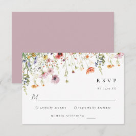 Summer Garden Floral Wedding RSVP Card Karte