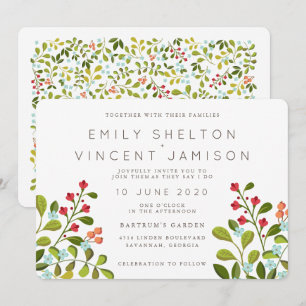 Summer Garden Floral Wedding Suite Einladung