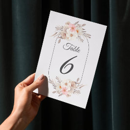 Summer Garden Floral Wedding Tischnummer