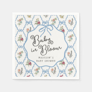 Summer Garden Party Bright Floral Baby Dusche Serviette
