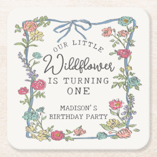 Summer Garden Party Bright Floral Geburtstagsparty Rechteckiger Pappuntersetzer