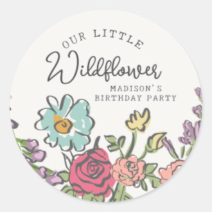 Summer Garden Party Bright Floral Geburtstagsparty Runder Aufkleber