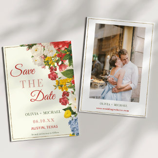 Summer Garden Rose Save the Date