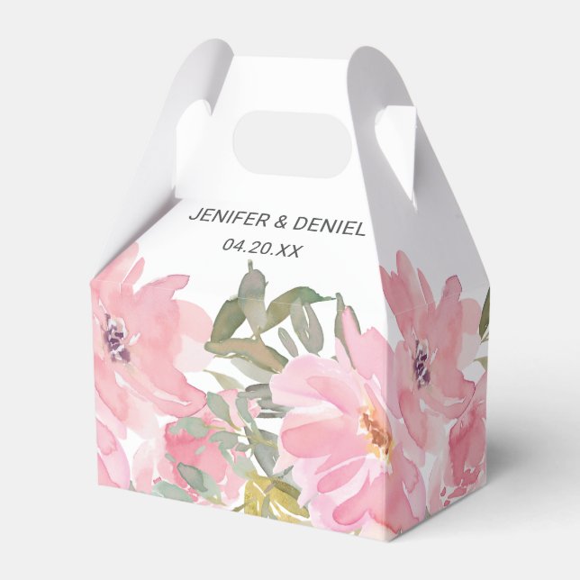 Summer Garden Watercolor Floral Wedding Geschenkschachtel (Vorderseite)