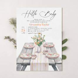 Summer Garden Wildblumen Chic Neutral Baby Dusche Einladung