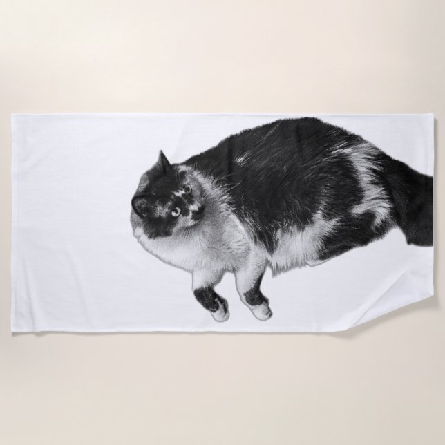 Summer Gedreht Cat Beach Handtuch (Vorderseite)