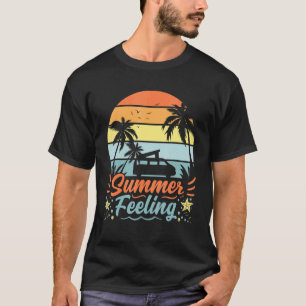 Summer Gefühl Caravan Camper Tropischer Sonnenunte T-Shirt