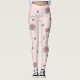 Summer Gefühl rosa und blau mädchenhafte Blume Leggings