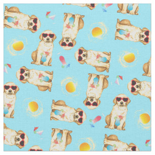 Summer Gelbe Labrador Fabric Stoff
