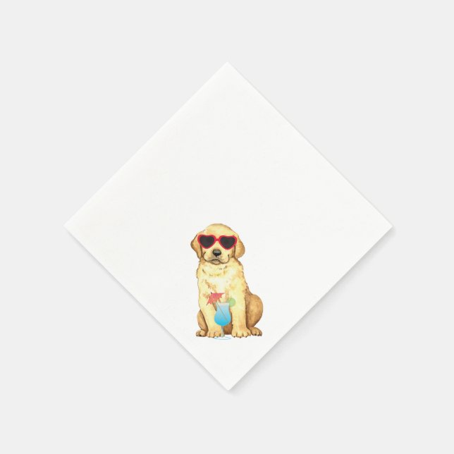 Summer Gelbe Labrador Napkins Serviette (Ecke)