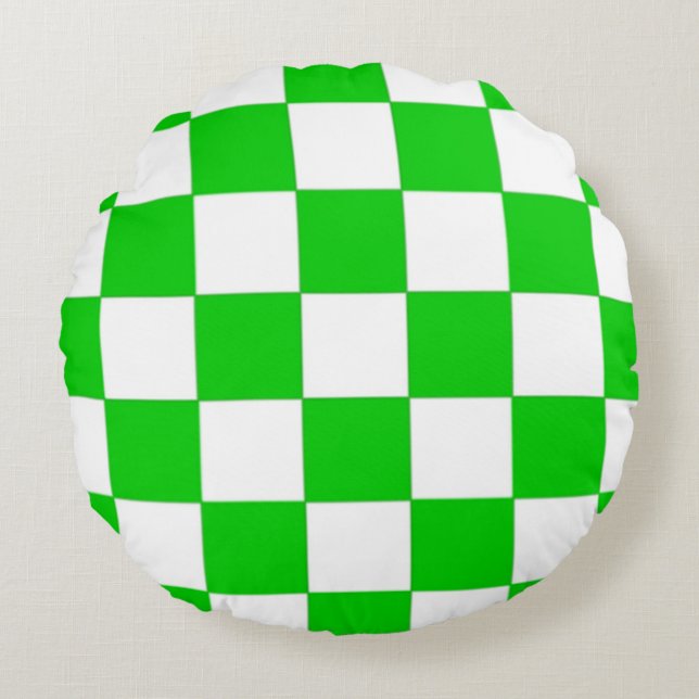 Summer Gingham Pillow Rundes Kissen (Vorderseite)