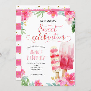 Summer Girl Popsicle Geburtstagseinladung Einladung