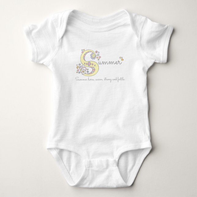 Summer Girls Baby Name bedeutet Kleidung Baby Strampler (Vorderseite)