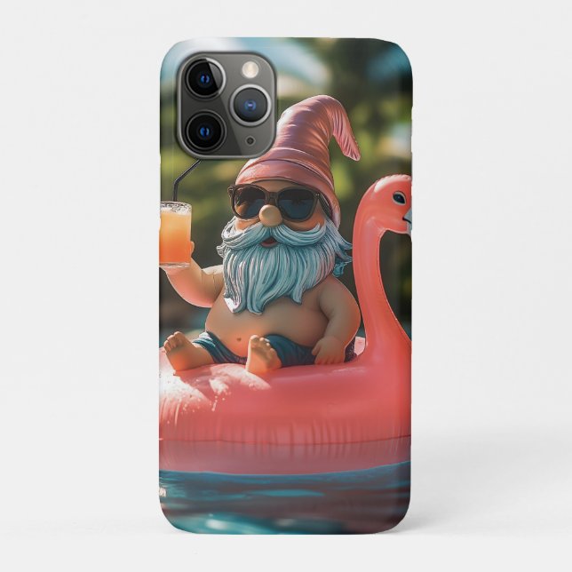 Summer Gnome in Sonnenbrille auf Flamingo Float Case-Mate iPhone Hülle (Rückseite)