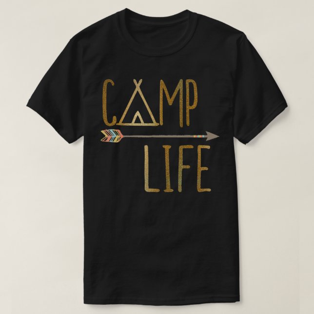 Summer Gold Camp Life Camping T-Shirt (Design vorne)