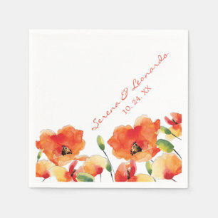 Summer Golden Poppy Hochzeitsempfang Serviette