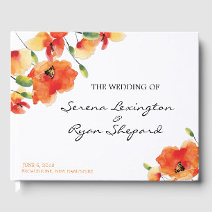 Summer Golden Poppy Wedding Gästebuch
