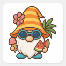 Summer Gonk Quadratischer Aufkleber