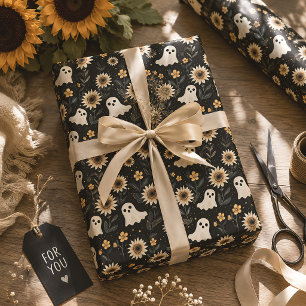 Summer Goth Geister und Sonnenblumen Spooky Geschenkpapier