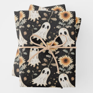 Summer Goth Geister und Sonnenblumen Spooky Geschenkpapier Set