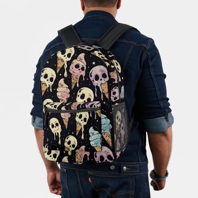 Summer Goth Skulls Eiscreme Spooky Bedruckter Rucksack (Insitu (Modell))