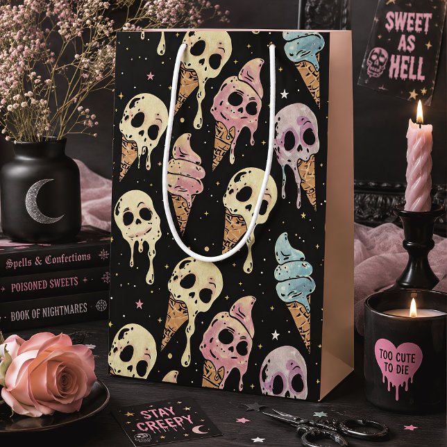 Summer Goth Skulls Eiscreme Spooky Mittlere Geschenktüte (Von Creator hochgeladen)