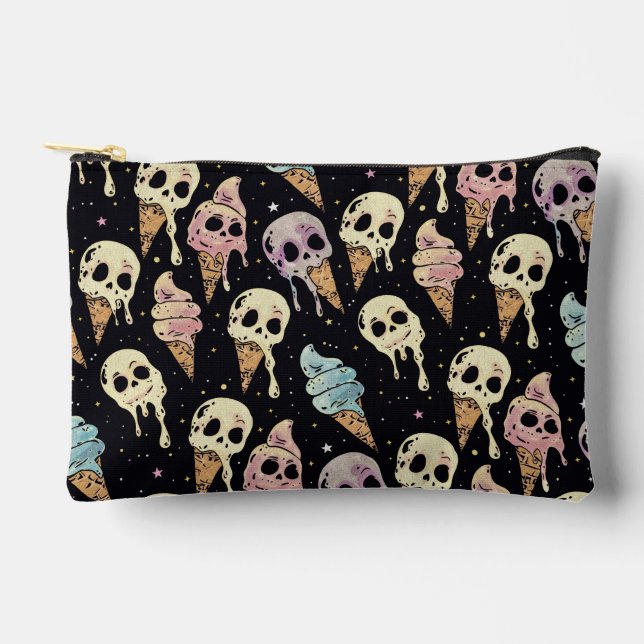 Summer Goth Skulls Eiscreme Spooky Zubehörtasche (Vorderseite)