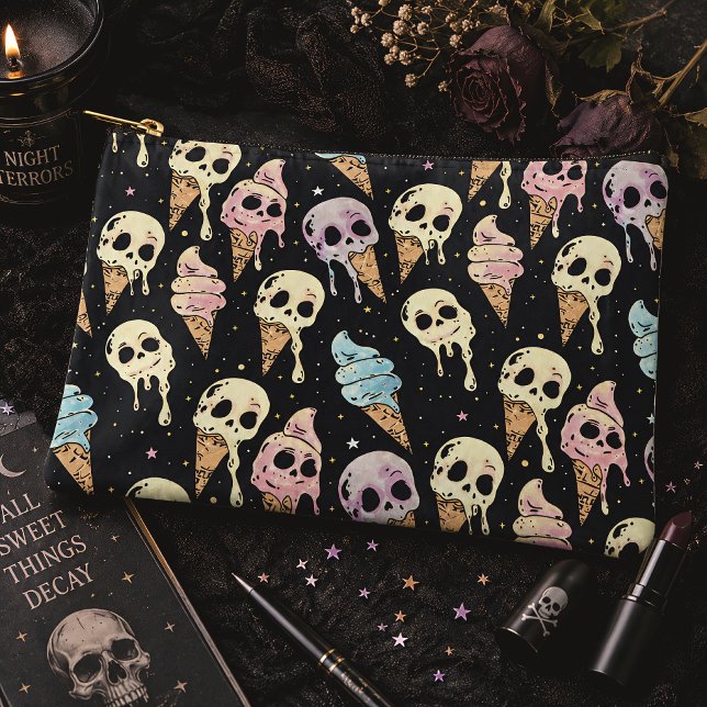 Summer Goth Skulls Eiscreme Spooky Zubehörtasche (Von Creator hochgeladen)