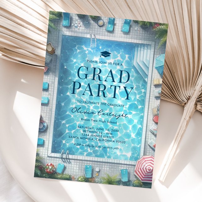 Summer Graduation Pool Party Invitations Einladung (Von Creator hochgeladen)