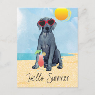 Summer Great Dane Postcard Postkarte