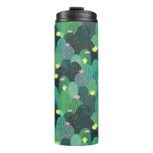 Summer Green Aquamarin Cactus Gold dots Niedliches Thermosbecher