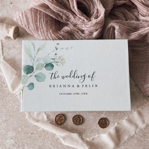 Summer Green Eucalyptus Foliage Wedding Gästebuch