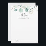 Summer Green Eucalyptus Foliage Wedding Hinweiskarte<br><div class="desc">Dieses Sommer grüne eucalyptus foliage Hochzeitsratgeber Karte ist perfekt für eine einfache Hochzeit. Das Design zeichnet sich durch hübsche handbemalte Aquarell-grüne Eukalyptus-Blätter aus und inspiriere natürlichen Charme. Diese Karten sind ideal für Hochzeiten, Brautparty, Babydusche, Graduiertenfest u.v.m. Personalisieren Sie die Karten mit den Namen der Braut und Bräutigam, den Eltern, die...</div>