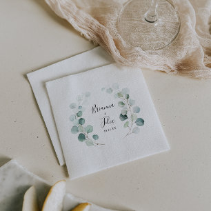 Summer Green Eucalyptus Foliage Wedding Napkin Serviette