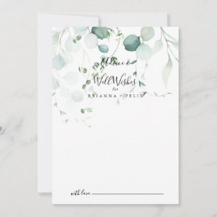 Summer Green Eucalyptus Leaf Wedding Well Wish Hinweiskarte