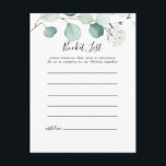 Summer Green Eukalyptus Foliage Bucket List Cards Postkarte<br><div class="desc">Diese im Sommer grünen Eukalyptusblätterkarten sind die perfekte Wahl für einen einfachen Hochzeitsempfang oder ein einfaches Brautparty. Das Design zeichnet sich durch hübsche handbemalte Aquarell-grüne Eukalyptus-Blätter aus und inspiriere natürlichen Charme. Das Schild der Schaufelliste wird separat verkauft.</div>